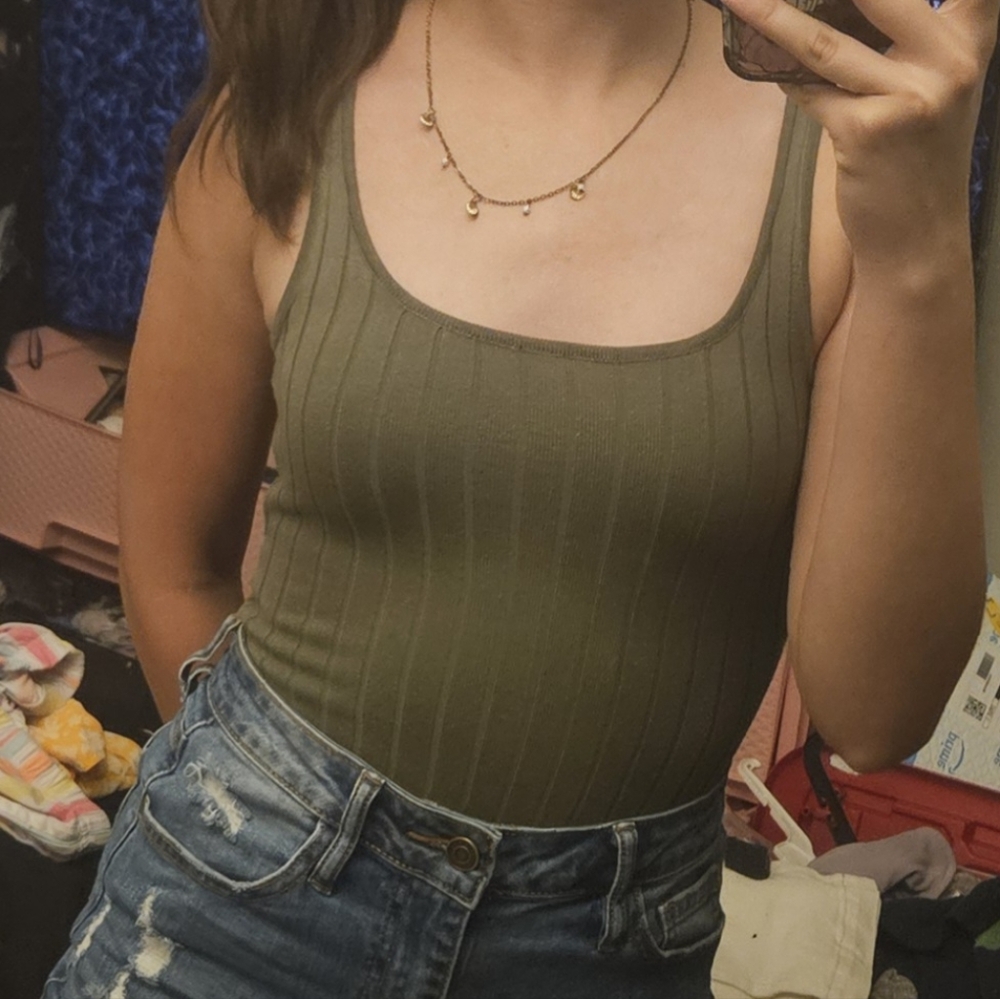 Windsor Olive Ribbed Bodysuit